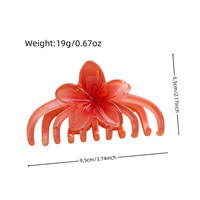 Pinces à cheveux de haute qualité à motif dégradé de fleurs de frangipanier, pinces requin tendance pour femmes, accessoires de mode pour cheveux, vente en gros transfrontalière
