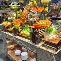 Élévateur de Buffet en Bois Unique Huadison, Présentoir à Quatre Niveaux pour Banquets de Mariage
