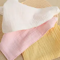 Baberos ajustables de muselina para bebé recién nacido, toalla triangular suave, paño de eructo, 100% algodón