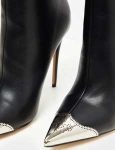 Botines de Tacón Alto y Fino con Estampado de Piel de Serpiente para Mujer, Botines Cortos con Punta Metálica y Tacón de Aguja, Zapatos de Invierno - Product Image 5