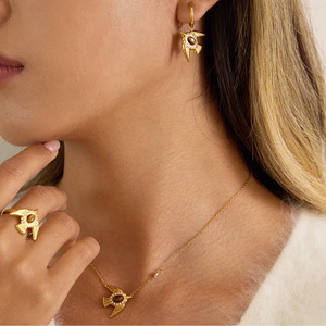 ชุดเครื่องประดับรูปนกบิน สแตนเลสสตีล ประดับพลอยตาเสือ รูปทรงสัตว์ ของขวัญสำหรับผู้หญิง - Product Image 2