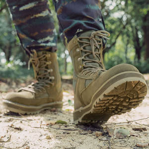 Venta al por mayor al aire libre senderismo botas de combate de cuero entrenamiento desierto botas tácticas de combate - Product Image 3
