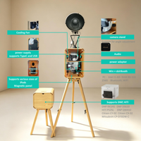 Photomaton en bois double face avec écran tactile de 18,5 pouces, appareil photo reflex numérique, imprimante compatible iPad pour la location d'événements de mariage