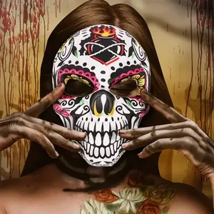 Máscara <span class=keywords><strong>Mexicana</strong></span> de Halloween para el Día de los Muertos, Accesorios de Fiesta de PVC y Máscara - Product Image 2
