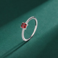REDnote 12 Bague pour femme en argent sterling 925 de taille princesse Pierre de naissance exquise