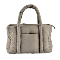 Sac à langer pour poussette en nylon avec porte-gobelet et matelas à langer, imperméable, écologique, moelleux, pliable, fermeture éclair, toutes saisons