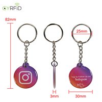 Llavero NFC programable con logotipo personalizado, llavero inteligente NFC de epoxi para Instagram, etiqueta NFC para regalo corporativo