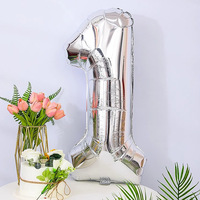 Ballons lettres 32 pouces, chiffres et lettres argentés en aluminium Mylar pour fête, mariage, enterrement de vie de jeune fille, anniversaire, douche nuptiale, décoration