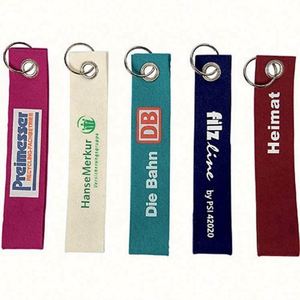 Promotional Cheap Customized Felt Key Holders Doule Side Embroidery Logo Printed Wool Felt Keychains Keyrings - Product Image 5