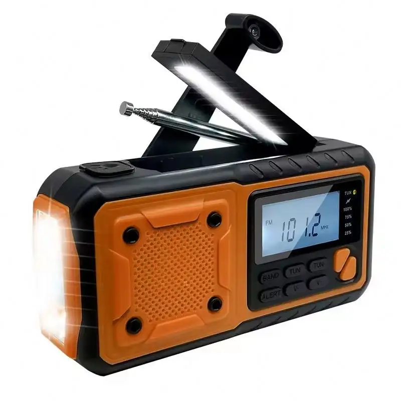 Cj90 thời tiết khẩn cấp năng lượng mặt trời Crank Dynamo LED Pocket DAB noaa AM FM SW WB Đèn pin Crank đài phát thanh với năng lượng mặt trời Dynamo đài phát thanh
