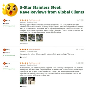 Outdoor Modern Home Luxury Precast 304 Stainless Steel Tube Handrail Stair Industrial Balustrade Crossbar <strong>Railing</strong> <strong>System</strong> - Product Image 6