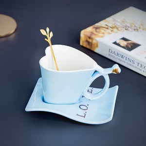 Ensemble <span class=keywords><strong>de</strong></span> tasses à <span class=keywords><strong>café</strong></span> et sous-verres personnalisés, en céramique, en cadeau, pour les amoureux, 1 pièce - Product Image 2