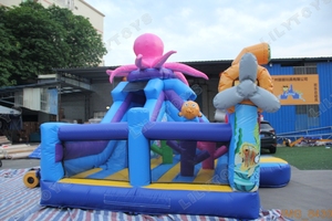 Videur gonflable de château Combo <span class=keywords><strong>du</strong></span> monde marin gonflable de Lilytoys pour la fête d'enfants, événements, location - Product Image 4