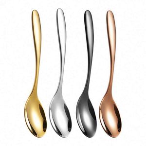 Cuchara de Sopa Moderna para el Hogar, Cuchara de Postre de Acero Inoxidable con Mango Largo para Fiestas y Restaurantes - Product Image 1