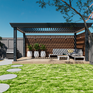 Pergola moderne <span class=keywords><strong>en</strong></span> aluminium à lames orientables pour jardin extérieur, 3x3, 3x4, 4x3, 4x4, 4x5, <span class=keywords><strong>4x6</strong></span>, 6x3, 6x4, 6x5, 6x6 m - Product Image 4