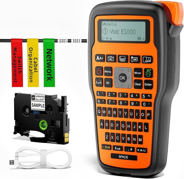 Handheld Industrial Label Maker Phomemo E1000 Pro Thermal Transfer Heat Shrink Printer Cable Marking Electrical Identification