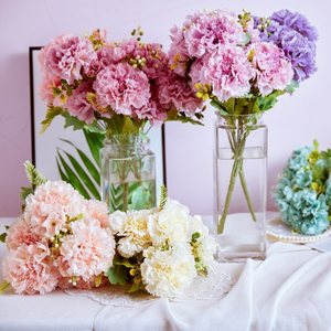 artificial carnation flower silk cloth home table center piece