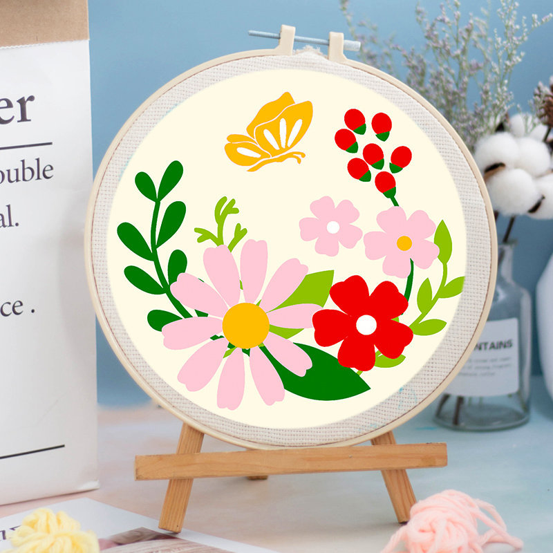 Diy Embroidery Kit Punch Needle Cross