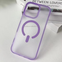 Matte Doorschijnende Magnetische Telefoon Case Voor Iphones 15 Pro Max Zakje Candy Gekleurde Acryl Hard Shell Voor Iphone 16 Pro Max