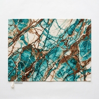 Essuie-mains de cuisine en coton style pierre bleue exotique, motif Lac Turquoise, pour décoration côtière
