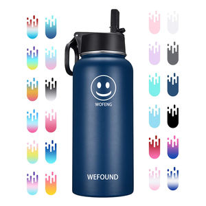 Botella de agua de acero inoxidable para niños, frasco de Metal con gradiente de boca ancha, doble pared, aislado, 32Oz - Product Image 2