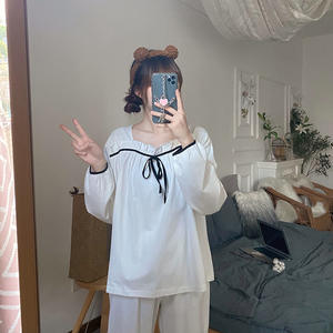 Venta al por mayor de pijamas Pillama Mujer Pijama Por Mayor <span class=keywords><strong>Ropa</strong></span> De Dormir Pijama Femmes Dos Piezas Loungewear Set Pijama para Mujer - Product Image 3