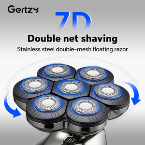 เครื่องโกนหนวดไฟฟ้าสำหรับผู้ชายแบบมัลติฟังก์ชั่น 7 ใบมีด กันน้ำ IPX5 ใช้พลังงานจาก USB สำหรับโกนหน้าและโกนขนตามร่างกาย ใช้ได้ทั้งที่บ้านและในโรงแรม - Product Image 5