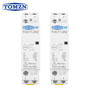 Contacteur modulaire AC domestique TOCT1 2P 25A DC 12V 24V Bobine 220V/230V 50/60HZ Rail DIN 2NO ou 1NO 1NC - Product Image 2