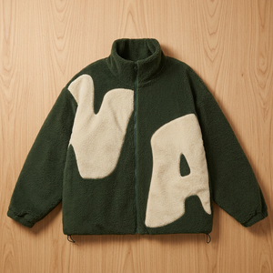 Men's Casual Winter Waterproof Breathable Plus Size Soft Wool <b>Fleece</b> <b>Jacket</b> <b>Fluffy</b> Sheep Cow Skin Custom Logo Patchwork - Product Image 3