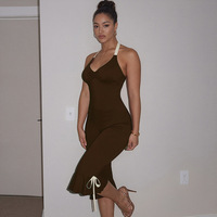 Combinaison Courte Sexy Femme Nouvelle Collection 2026 Taille XS-XL, Coupe Moulante, Extensible, Style Club, avec Nœud et Décolleté Halter