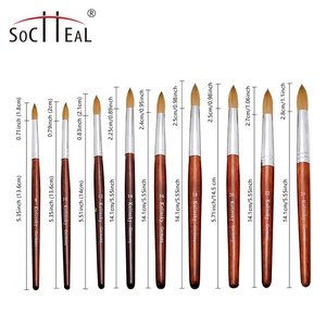 Pennello <span class=keywords><strong>per</strong></span> Unghie in <span class=keywords><strong>Acrilico</strong></span> di Alta Qualità con Manico in Legno Rosso e Logo Personalizzato OEM in Pelo di Kolinsky - Product Image 5