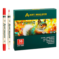Marqueurs acryliques à pointe souple 36 couleurs pour enfants, dessin manuel, DIY, stylos graffiti anti-décoloration, stylos de peinture artistique pour étudiants
