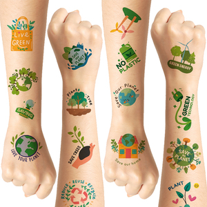 Waterproof Temporary Face <strong>Tattoo</strong> Stickers for <strong>Children</strong> World Earth Day-Themed Environmentally Friendly - Product Image 1