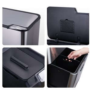 Tempat Sampah dapur 60 liter pemisah limbah dan daur ulang <span class=keywords><strong>dengan</strong></span> filter bau dan tempat sampah <span class=keywords><strong>makanan</strong></span> yang dapat dilepas, karbon hitam - Product Image 3