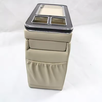 Boîte de rangement multifonctionnelle en cuir pour accoudoir arrière de voiture avec porte-gobelet, rangement central polyvalent, accessoire pour siège arrière