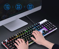 Clavier rond HP K500Y 104 touches USB rétroéclairage arc-en-ciel étanche panneau métallique clavier de jeu