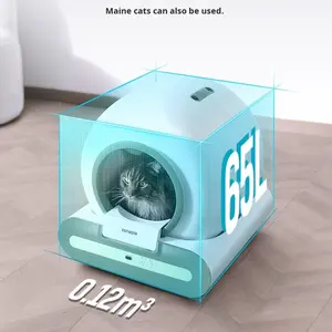 Tonepie Bac à Litière Intelligent en Plastique Écologique <span class=keywords><strong>pour</strong></span> <span class=keywords><strong>Chat</strong></span> avec Bac à Litière Électrique <span class=keywords><strong>de</strong></span> Nettoyage Automatique Capacité <span class=keywords><strong>de</strong></span> 60L - Product Image 4