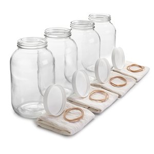 1 Gallon Glass Mason <span class=keywords><strong>Jar</strong></span> Miệng Rộng Với Kín Kim Loại Nắp An Toàn Cho Lên Men Kombucha Kefir Dưa Chua Lưu Trữ - Product Image 5
