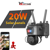 Caméra solaire extérieure Wistino 6MP avec zoom 15X, détection de mouvement intelligente, alarme, caméra de sécurité pour ferme