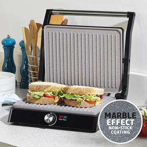 Gril électrique <span class=keywords><strong>XXL</strong></span>, 4 tranches, contact, machine à panini, ouverture à 180 degrés, grille-pain à sandwich, <span class=keywords><strong>grill</strong></span> intérieur sans fumée - Product Image 2