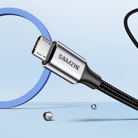 Cable de Carga Micro USB SAMZHE de 1m, USB-A 2A, Carga Rápida, Cable de Datos USB2.0, Cable Trenzado para Samsung, Xiaomi, Android, Power Bank