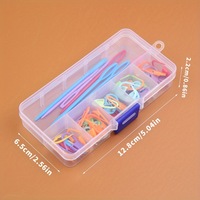 Kit de couture portable tendance, boîte de rangement en plastique, marqueurs de mailles multicolores, accessoires de tricot DIY, aiguilles, fil à tricoter fait main