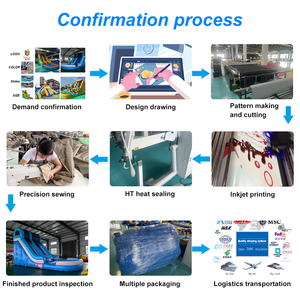 Personalizzato blu giocattoli all'aperto attrezzature parco giochi gonfiabile scivolo d'acqua commerciale ostacolo di rimbalzo con piscina - Product Image 5