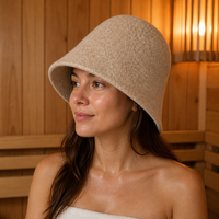 Chapeau de sauna en feutre brodé traditionnel russe, isolant thermique, pour usage professionnel en sauna et spa