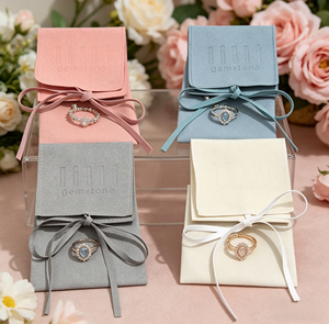 Pochette rectangulaire en microfibre personnalisée EQ EQ478 avec fermeture à cordon, 8*8cm, lavable, style moderne, Zhejiang, pour le rangement de bijoux - Product Image 1