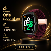 Bracelet de montre en nylon tissé magnétique, bracelet intelligent pour Xiaomi Smart Band 9 10 Pro Redmi Watch 4 5 6