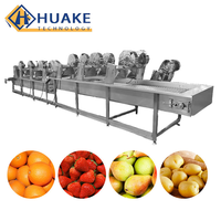 Industriële continue bladgroente- en fruitwasmachine, voedselveilige reinigingsmachine voor productie