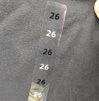 Autocollants d'étiquette de taille de vêtements en PVC transparent en vinyle personnalisés adhésif d'impression transparent XS S M L XL pour étiquettes d'emballage