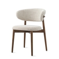 Chaise de salle à manger nordique en bois massif, design moderne et minimaliste, avec accoudoirs et siège rembourrés, dossier pour hôtel, ensemble de chaises de table à manger pour la maison