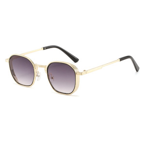 Lunettes de soleil SPUKA HR5667 rétro à monture métallique irrégulière, verres dégradés 2026, protection UV400, logo personnalisé - Product Image 5